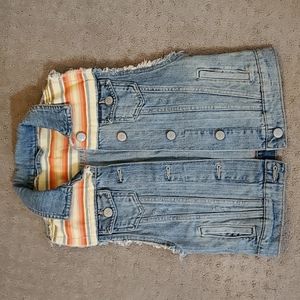 Custom patch denim vest